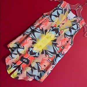 ADDISON Silk Floral Print Tank Top XS